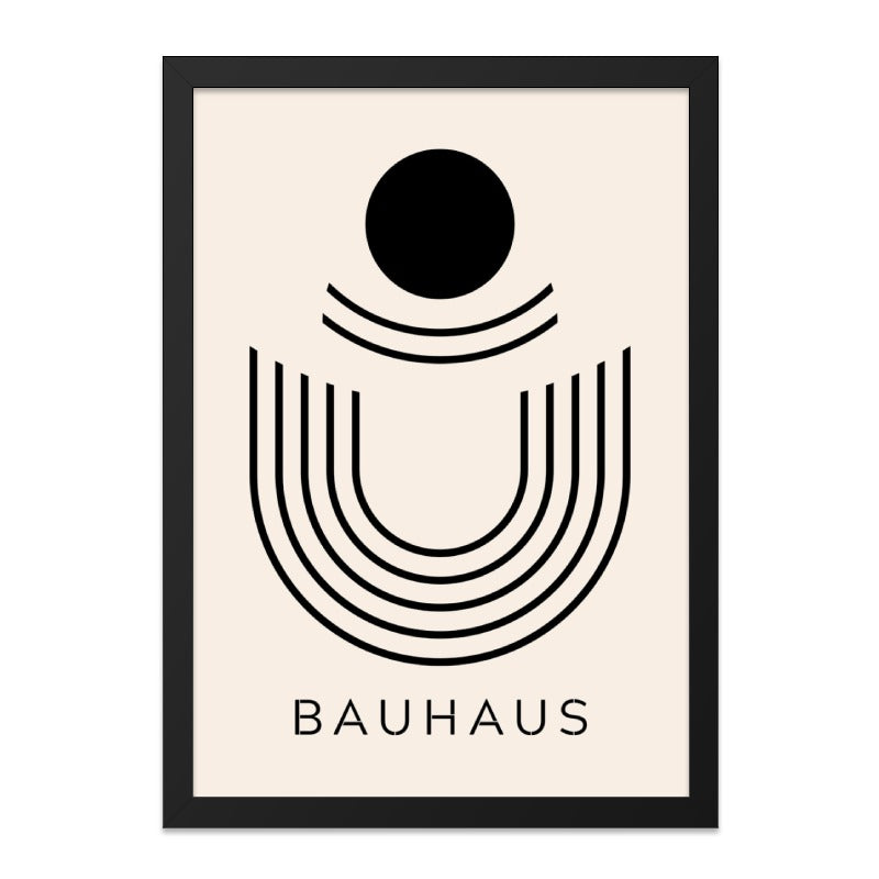 Bauhaus Wall Art, Modern Print, Geometric Art, Minimalist Decor, Black and Beige Poster, Home Office Decor, Living Room Art - Tawshia
