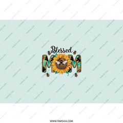 Blessed Mom Tumbler, Sunflower and Bees Design Tumbler, Mother's Day Gift, Unique Tumbler Gift for Her, Mom Tumbler with Lid and Straw - Tawshia