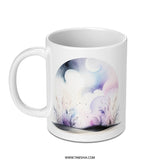 Celestial Watercolor Mug, Moon and Stars Coffee Cup, Dreamy Night Sky, Unique Gift Idea, Whimsical Drinkware - Tawshia
