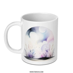 Celestial Watercolor Mug, Moon and Stars Coffee Cup, Dreamy Night Sky, Unique Gift Idea, Whimsical Drinkware - Tawshia
