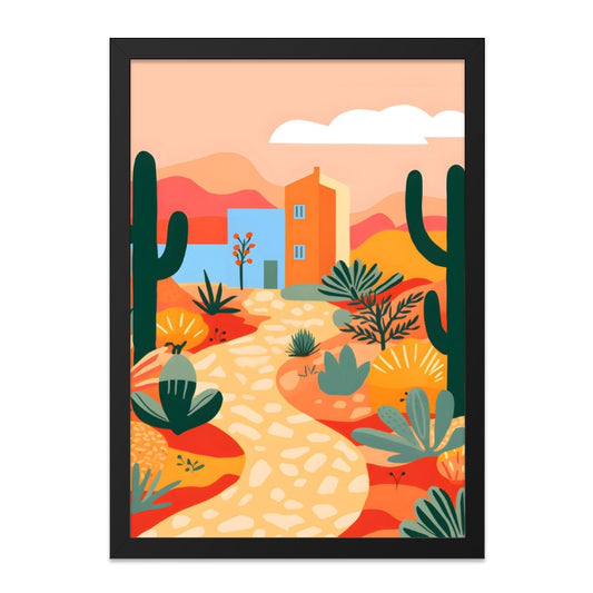 Desert Landscape Wall Art, Colorful Southwestern Print, Cactus Home Decor, Modern Desert Art Print, Desert House Wall Art - Tawshia
