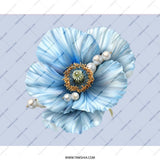 Blue Poppy Mouse Pad, Floral Mousepad, Elegant Pearl Flower Design, Office Decor, Computer Accessory, Desk Mat, Gift Idea - Tawshia