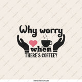 Coffee Lover Pocket Mirror, Why Worry When There's Coffee Mirror, Cute Pocket Mirror, Coffee Gift, Makeup Mirror, Travel Mirror, Gift for - Tawshia