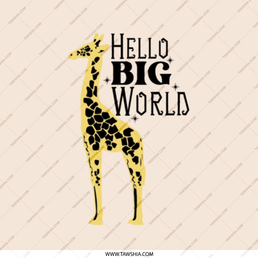 Giraffe Pocket Mirror, Hello Big World Compact Mirror, Travel Mirror, Cute Animal Print Makeup Mirror, Gift for Her, Girls Pocket Mirror - Tawshia