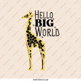 Giraffe Pocket Mirror, Hello Big World Compact Mirror, Travel Mirror, Cute Animal Print Makeup Mirror, Gift for Her, Girls Pocket Mirror - Tawshia