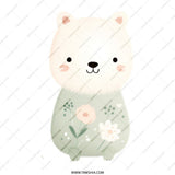 Cute Bear Tote Bag, Floral Bear Art, Adorable Animal Print, Unique Shopping Bag, Everyday Tote, Stylish Bag, Eco Friendly Tote - Tawshia