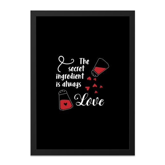 Love Recipe Wall Art, Kitchen Decor, Secret Ingredient Print, Heart Home Decor, Modern Wall Art, Minimalist Kitchen Print - Tawshia