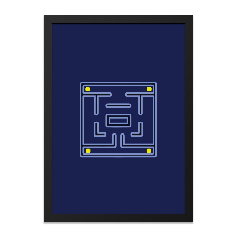 Maze Wall Art, Minimalist Print, Game Room Decor, Modern Art, Retro Style, Geometric Design, Playful Decor, Home Wall Decor - Tawshia