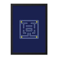 Maze Wall Art, Minimalist Print, Game Room Decor, Modern Art, Retro Style, Geometric Design, Playful Decor, Home Wall Decor - Tawshia
