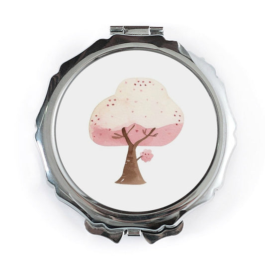 Cherry Blossom Tree Pocket Mirror, Floral Hand Mirror, Cute Makeup Mirror, Spring Pocket Mirror, Compact Travel Mirror, Gift For Her - Tawshia