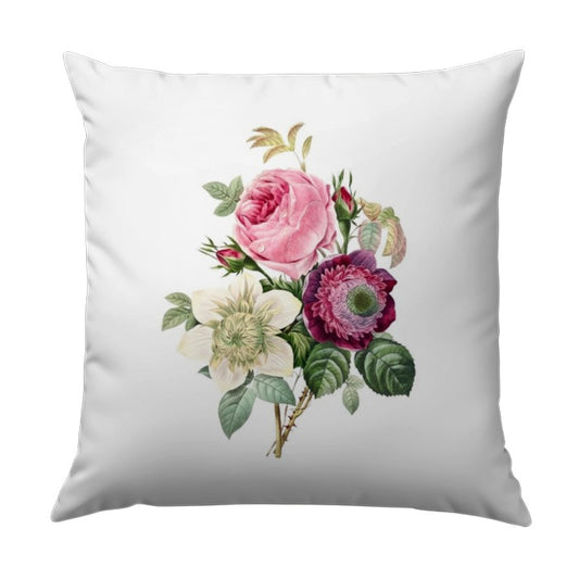Floral Bouquet Pillow, Vintage Flower Accent Pillow, Botanical Design Pillow, Home Decor Pillow, Decorative Throw Pillow, Gift Idea - Tawshia