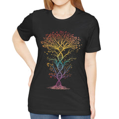 Vibrant DNA Tree of Life Design Black T Shirt product type