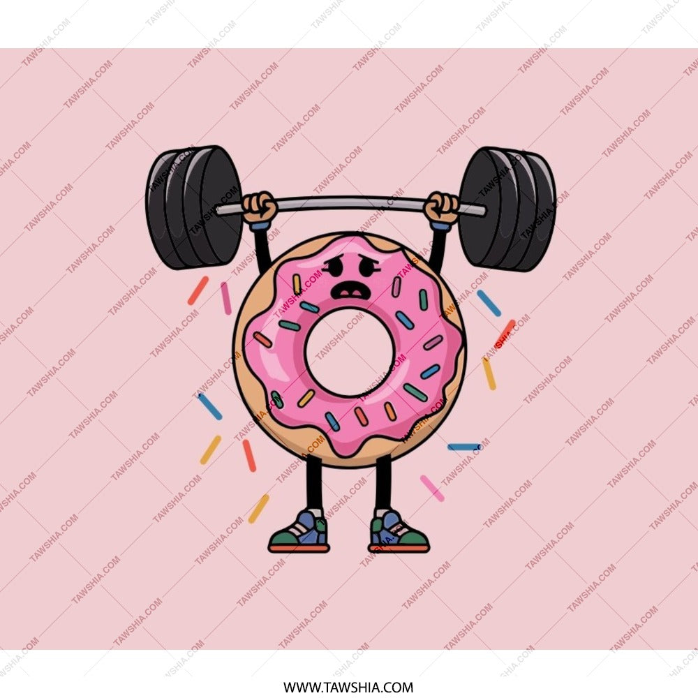 Funny Donut Backpack, Lifting Weights, Cute Cartoon Backpack, Gym Humor, Workout Backpack, Foodie Backpack, Novelty Gift, Unique Backpack - Tawshia