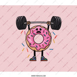 Funny Donut Backpack, Lifting Weights, Cute Cartoon Backpack, Gym Humor, Workout Backpack, Foodie Backpack, Novelty Gift, Unique Backpack - Tawshia