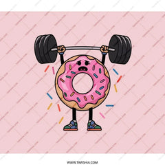 Funny Donut Backpack, Lifting Weights, Cute Cartoon Backpack, Gym Humor, Workout Backpack, Foodie Backpack, Novelty Gift, Unique Backpack - Tawshia