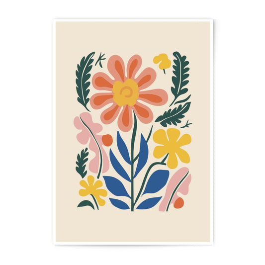 Floral Photographic Print, Botanical Wall Art, Flower Illustration, Modern Art Print, Living Room Decor, Home Decor, Colorful Floral Print - Tawshia