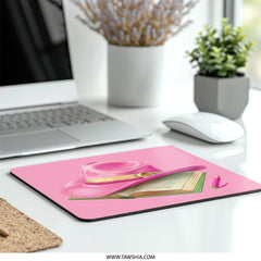 Pink Cowboy Hat Mouse Pad, Western Aesthetic Desk Decor, Book Lover Gift, Cute Office Accessory, Girly Desk Pad, Pink Office Decor - Tawshia