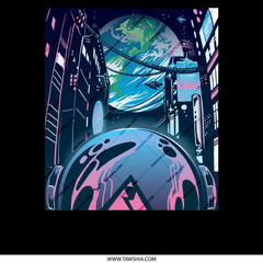 Futuristic Sci-Fi Space Scene Art Print product