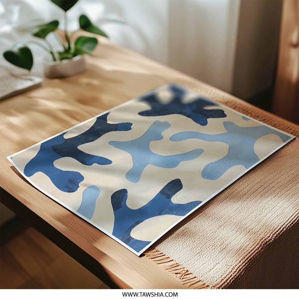 Abstract Blue Shapes Photographic Print, Modern Art Print, Wall Decor, Fine Art Prints, Home Decor, Art Prints, Wall Art - Tawshia