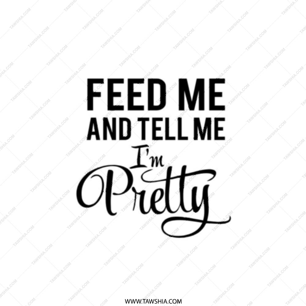 Feed Me and Tell Me I'm Pretty Pocket Mirror, Funny Mirror, Cute Gift, Sarcastic Humor, Portable Mirror, Makeup Mirror, Travel Mirror - Tawshia