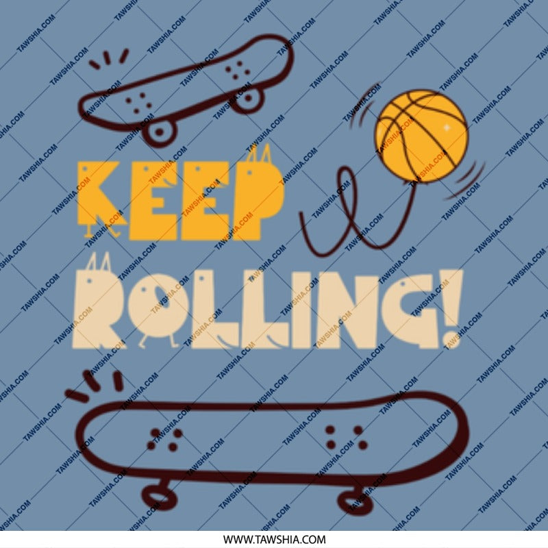 Keep Rolling Skateboard Design T-shirt product