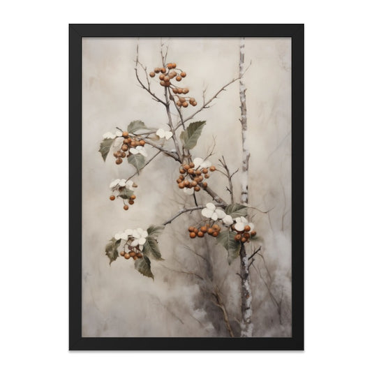 Dogwood Wall Art, Berries Art Print, Vintage Botanical Art, Floral Wall Decor, Nature Artwork, Home Decor, Minimalist Print - Tawshia
