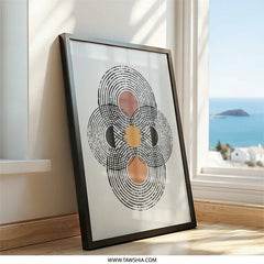 Abstract Flower Wall Art, Geometric Print, Bohemian Decor, Modern Art Print, Neutral Tones Wall Decor, Minimalist Home Decor, Wall Decor - Tawshia