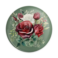 Rose Bouquet Pinback Button, Floral Pinback Button, Botanical Art Pin, Wedding Favor, Gift for Her, Flower Lover, Unique Accessories - Tawshia