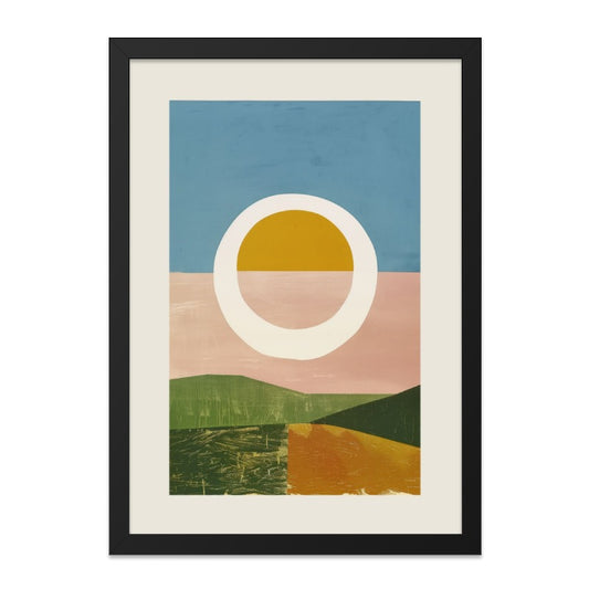 Abstract Landscape Wall Art, Modern Art Print, Minimalist Home Decor, Geometric Sunrise Art, Colorful Wall Decor, Stylish Art - Tawshia