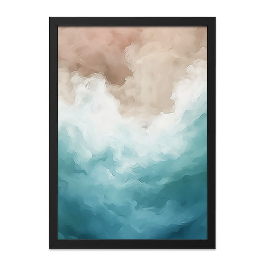 Abstract Ocean Wall Art, Coastal Print, Beach House Decor, Neutral Tones Painting, Modern Art Print, Watercolor Waves Artwork, Home Decor - Tawshia
