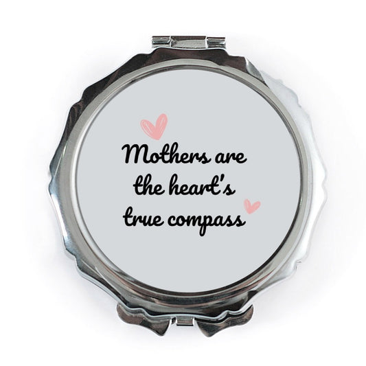 Mother's True Compass Pocket Mirror, Mom Gift, Heart Pocket Mirror, Pocket Mirror Gift, Mothers Day Gift, Cute Compact Mirror - Tawshia