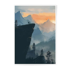 Mountain Peak Photographic Print, Adventure Art Print, Sunset Scenery Photo, Nature Landscape Wall Decor, Inspirational Art Print - Tawshia