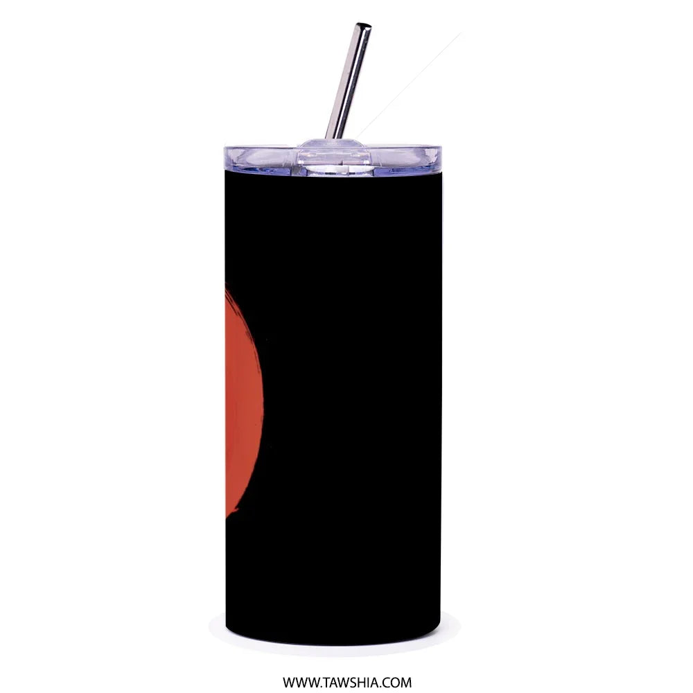 Unique Artistic Red and Black Patterned Tumbler product