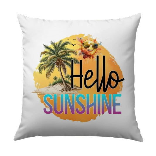 Hello Sunshine Pillow, Beach Pillow, Summer Vibes, Tropical Pillow, Decorative Pillow, Fun Pillow, Colorful Pillow, Accent Pillow - Tawshia