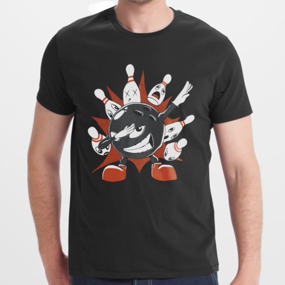 Striking Bowling Ball and Pins Graphic Shirt product
