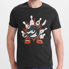 Striking Bowling Ball and Pins Graphic Shirt product