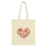 Seashell Heart Tote Bag, Beach Lover Gift, Ocean Inspired, Coastal Decor, Summer Bag, Gift for Her, Shell Art Tote, Nautical Theme - Tawshia