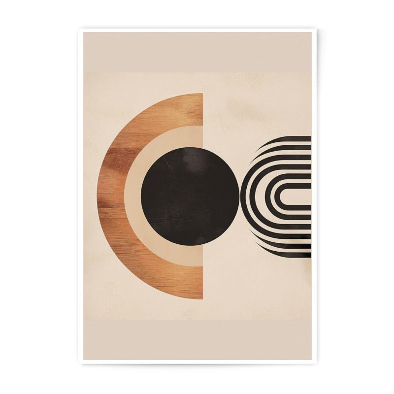 Abstract Geometric Photographic Print, Modern Art Print, Beige Wall Decor, Minimalist Shapes Print, Home Decor Art, Circle and Arch Print - Tawshia