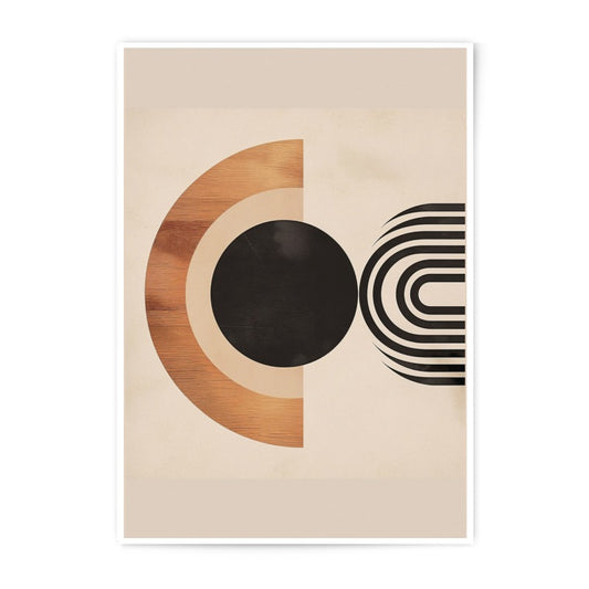 Abstract Geometric Photographic Print, Modern Art Print, Beige Wall Decor, Minimalist Shapes Print, Home Decor Art, Circle and Arch Print - Tawshia