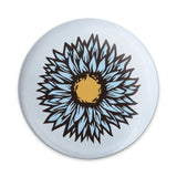 Blue Sunflower Pinback Button, Floral Pin, Flower Button, Cute Aesthetic Button, Trendy Button, Badge - Tawshia