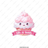 Kawaii Cupcake Pocket Mirror, Life is Sweet Makeup Mirror, Cute Foodie Gift, Sweet Treat Handbag Mirror, Pink Frosting Compact Mirror - Tawshia