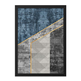 Abstract Geometric Wall Art, Modern Art Print, Blue Gray Gold Wall Decor, Contemporary Home Decor, Minimalist Art, Trending Etsy Art - Tawshia