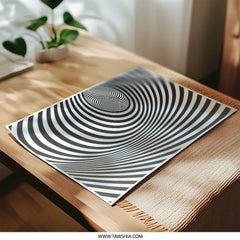 Hypnotic Swirl Photographic Print, Abstract Art, Optical Illusion, Modern Home Decor, Black and White Wall Art, Geometric Print - Tawshia