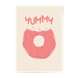 Yummy Donut Photographic Print, Foodie Art, Kitchen Decor, Pink Donut, Doughnut Wall Art, Dessert Print, Cafe Decoration, Sweet Treat - Tawshia