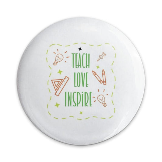 Teach Love Inspire Pinback Button, Teacher Appreciation Gift, Educational Button, School Pin, Teacher Present, Thank You Teacher Button - Tawshia