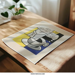Lichtenstein Photographic Print, Pop Art Print, Comic Art, Kitchen Art Print, Coffee Cup Art, Modern Art, Living Room Art - Tawshia