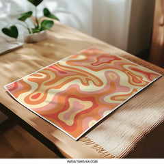 Retro Swirl Photographic Print, Abstract Art, 70s Decor, Orange and Cream, Wall Art, Home Decor, Modern Art Print, Groovy Art - Tawshia