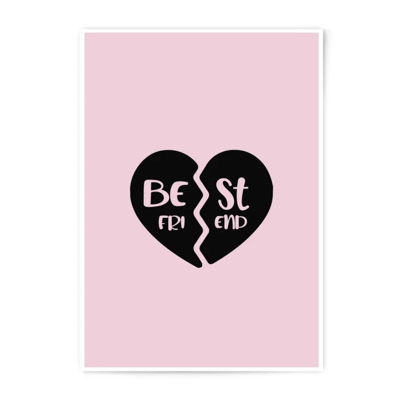 Best Friend Photographic Prints, Friendship Wall Art, Heart Art Print, Cute Room Decor, Home Decor, Gift Idea, Wall Hanging, Friendship Gift - Tawshia