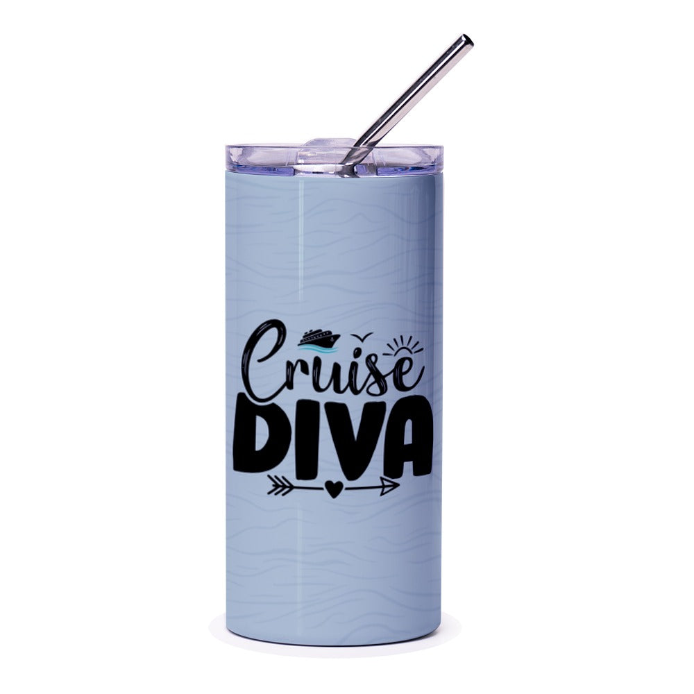 Cruise Diva Tumbler, Vacation Tumbler, Cruise Lover Gift, Gift for Her, Fun Tumbler, Gift for Cruise, Cruising Queen Tumbler - Tawshia