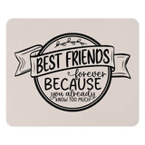 Best Friends Forever Mouse Pad, Funny Friendship Quote Gift, Unique Office Desk Accessory, Sarcastic Bestie Present - Tawshia